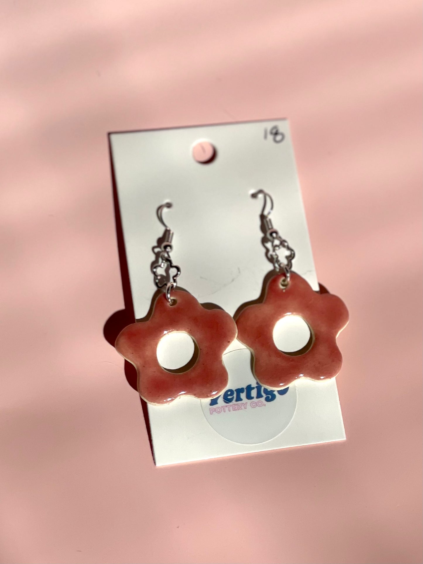 Pink Daisy Earrings