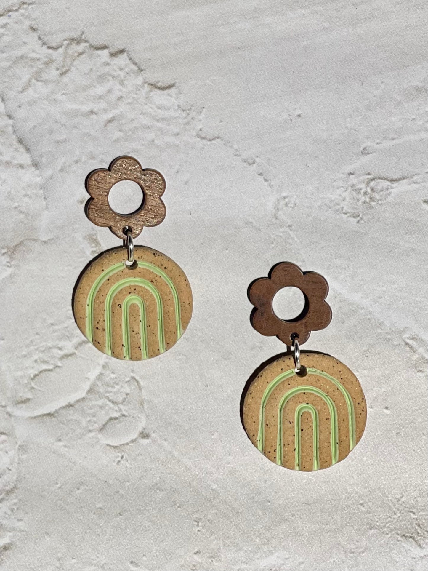 Green Geo Earrings