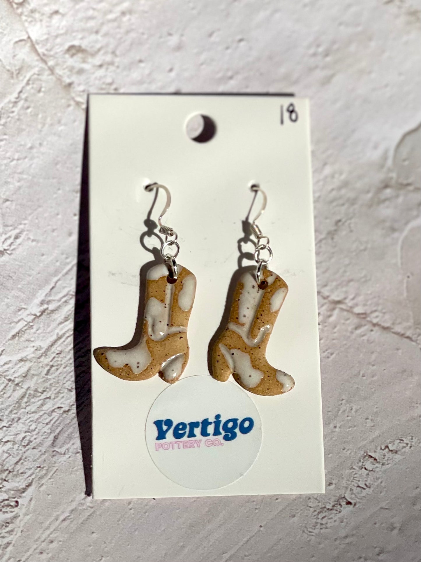 White Cowboy Earrings