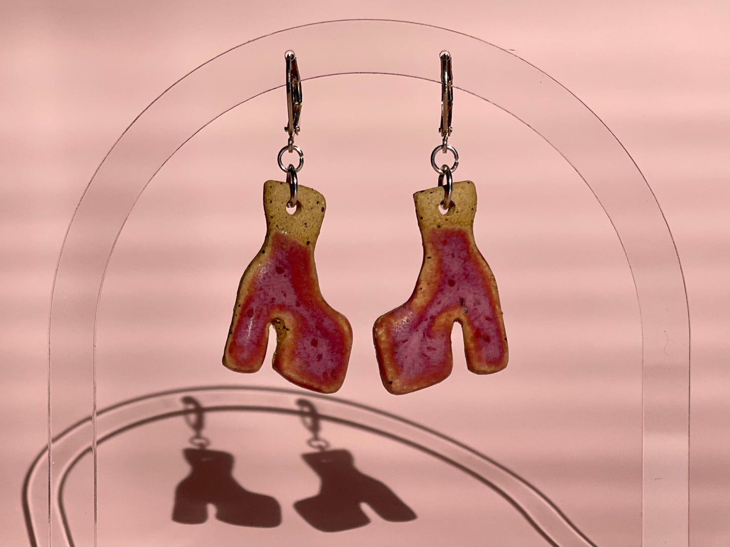 Pink Boots Earrings